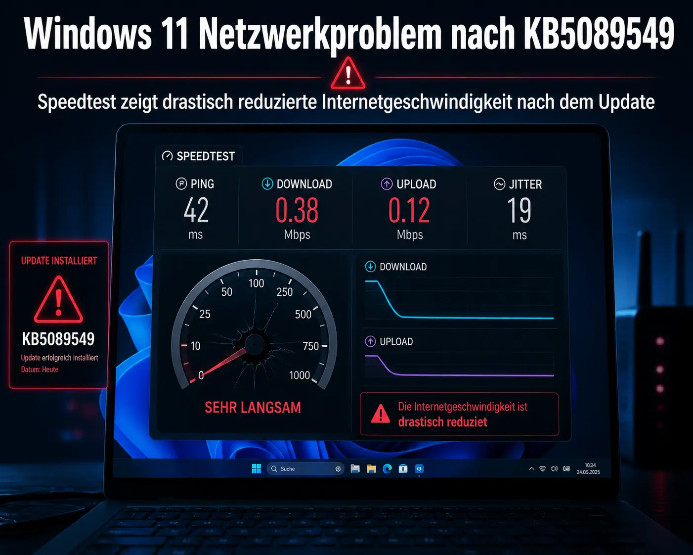 Windows 11 langsames Internet nach KB5089549 – Ursachen und 4 Lösungen