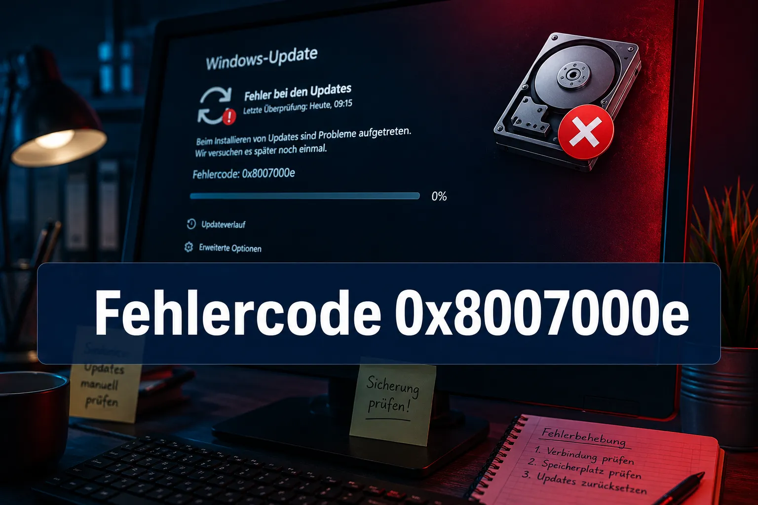 Fehlercode 0x8007000e: Nicht genügend Speicherplatz – Lösungen für Windows Update und Systemleistung